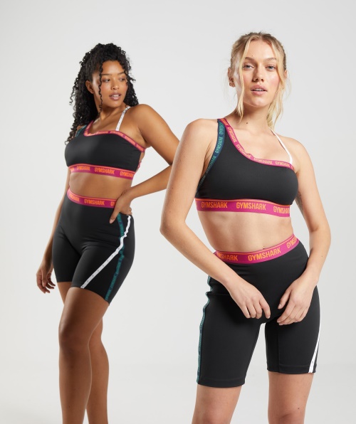 Sutiã Esportivo Gymshark Strike Preto-rosa-alpino Verde