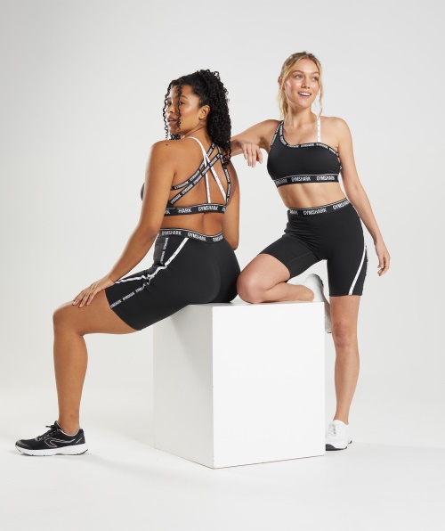 Sutiã Esportivo Gymshark Strike Preto E Branco