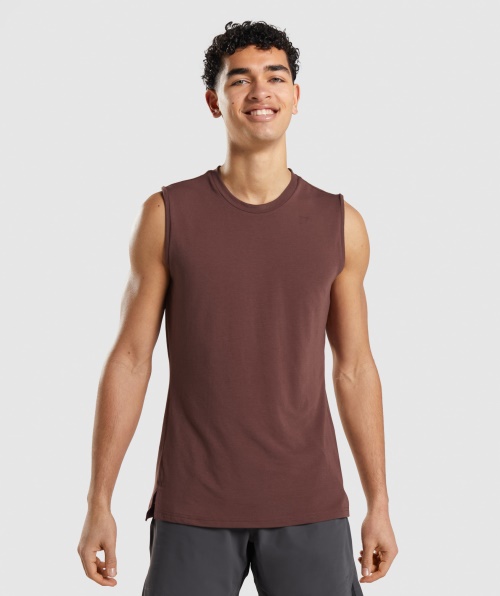 Gymshark Studio Amplificar Tanque Cherry Brown