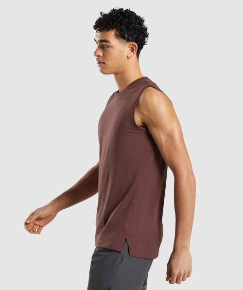 Gymshark Studio Amplificar Tanque Cherry Brown