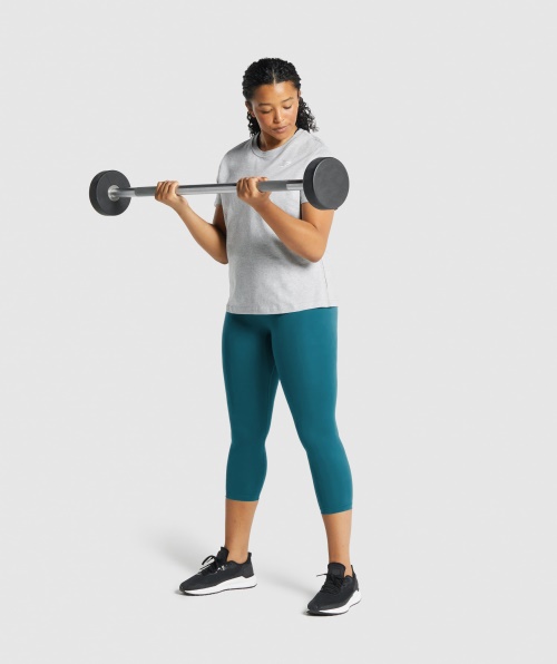 Camiseta Básica De Treinamento Gymshark Cinza Claro Marl