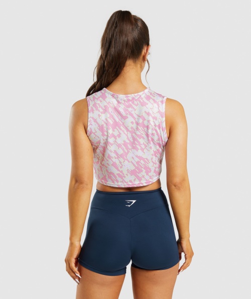 Gymshark Treinamento Crop Tank Estampa Rosa