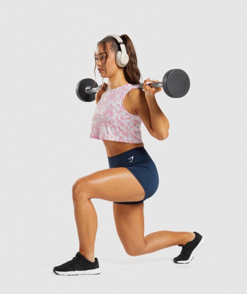 Gymshark Treinamento Crop Tank Estampa Rosa