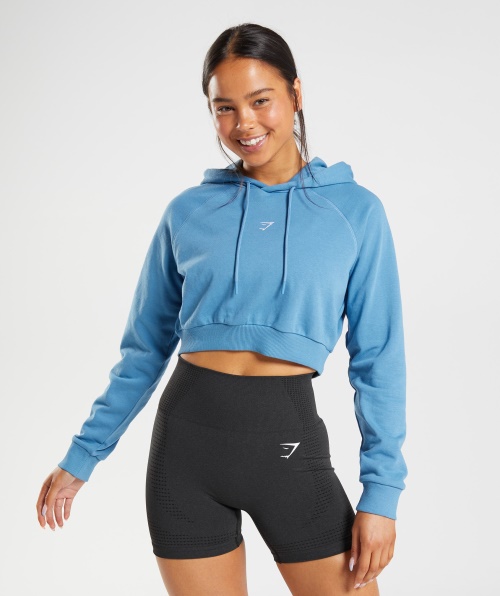 Moletom Cropped De Treino Gymshark Azul Litoral