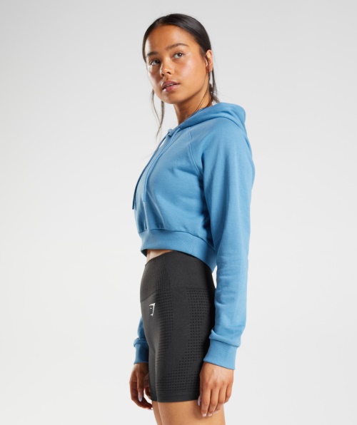Moletom Cropped De Treino Gymshark Azul Litoral