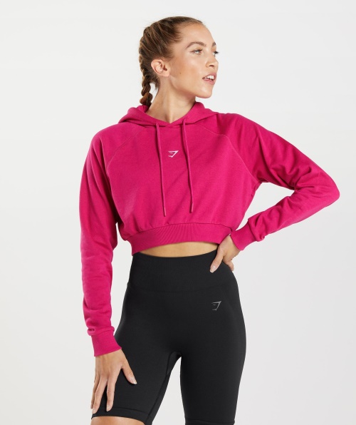 Moletom Cropped De Treino Gymshark Rosa Magenta