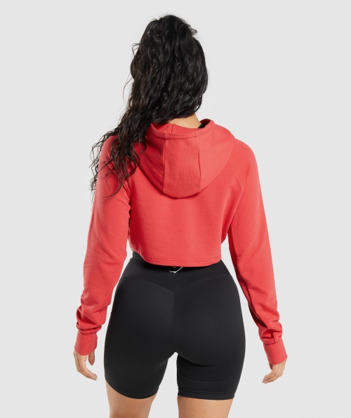 Moletom Cropped De Treino Gymshark Vermelho Rubi