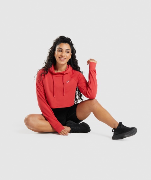 Moletom Cropped De Treino Gymshark Vermelho Rubi