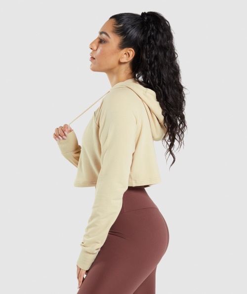 Moletom Cropped De Treino Gymshark Marrom Baunilha