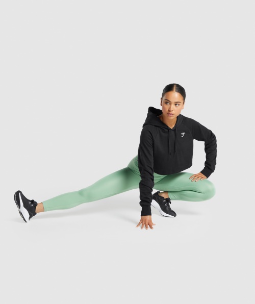 Moletom Cropped Feminino De Treino Gymshark Preto