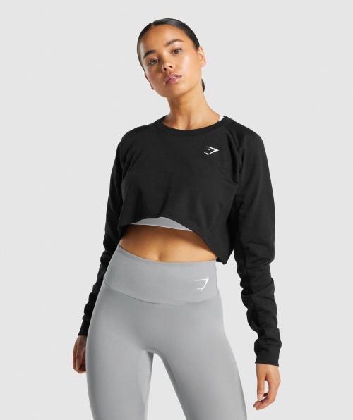Camisola Cropped De Treino Gymshark Mulheres Negras