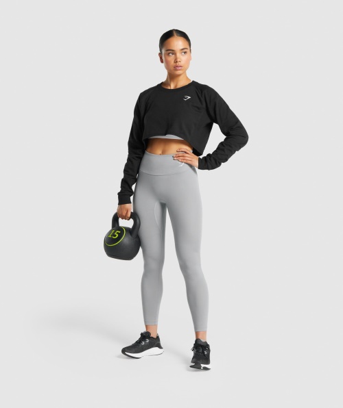 Camisola Cropped De Treino Gymshark Mulheres Negras