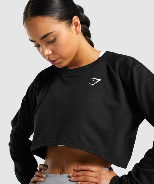 Camisola Cropped De Treino Gymshark Mulheres Negras