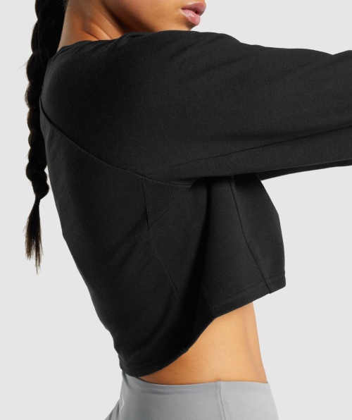 Camisola Cropped De Treino Gymshark Mulheres Negras