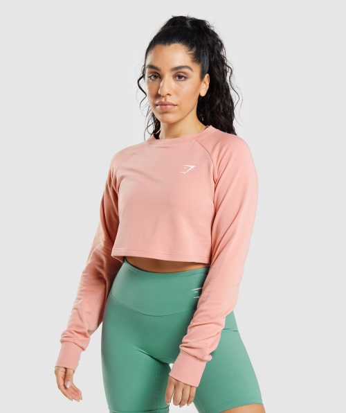 Camisola Cropped De Treino Gymshark Paige Pink