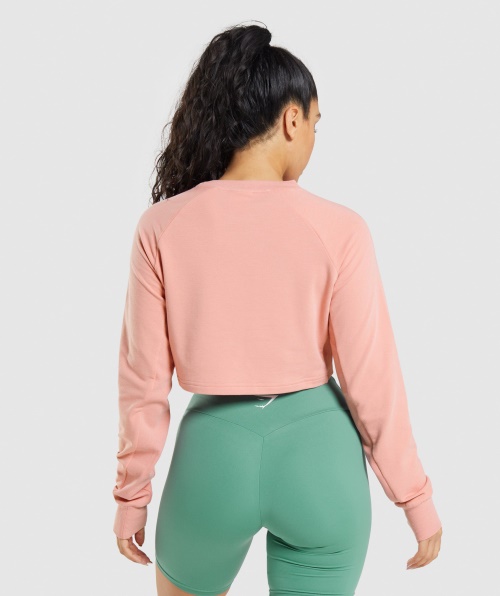 Camisola Cropped De Treino Gymshark Paige Pink