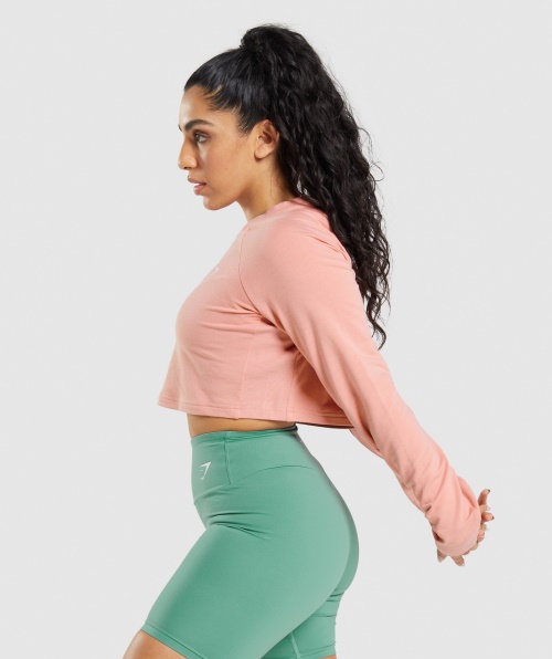Camisola Cropped De Treino Gymshark Paige Pink