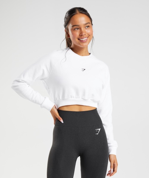 Gymshark Suéter Cropped Feminino Branco