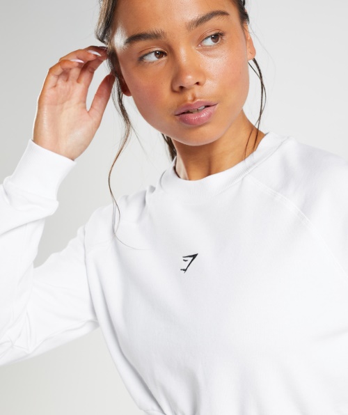 Gymshark Suéter Cropped Feminino Branco