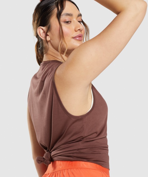 Tanque De Braço Suspenso De Treinamento Gymshark Marrom Cereja