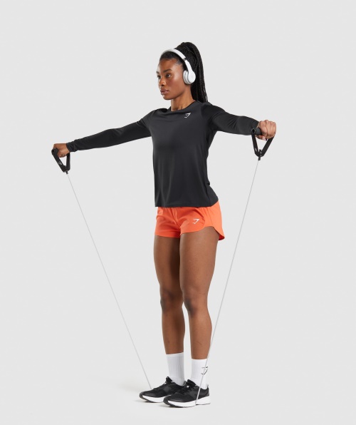 Gymshark Top De Treino Manga Longa Preta