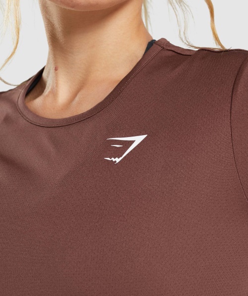Camisola De Treino De Manga Comprida Gymshark Castanho Cereja