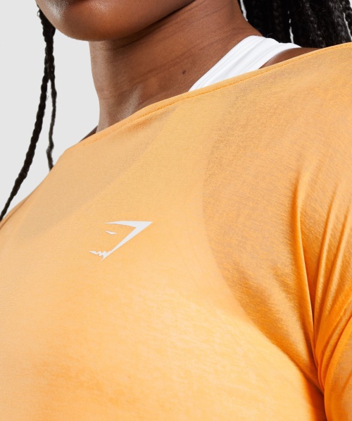 Gymshark Treino Camiseta Manga Longa Damasco Laranja