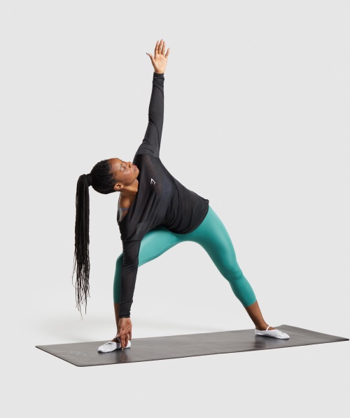 Camiseta De Manga Comprida Preta Para Treino Gymshark