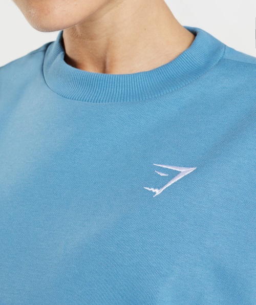 Moletom Oversized De Treino Gymshark Azul Litoral