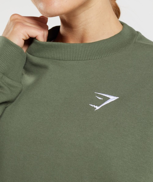 Moletom Oversized De Treinamento Gymshark Core Verde-oliva