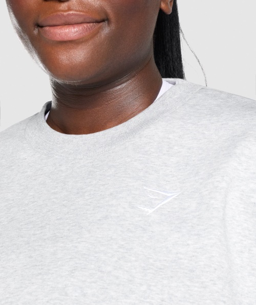 Moletom Oversized De Treinamento Gymshark Cinza Claro Marl