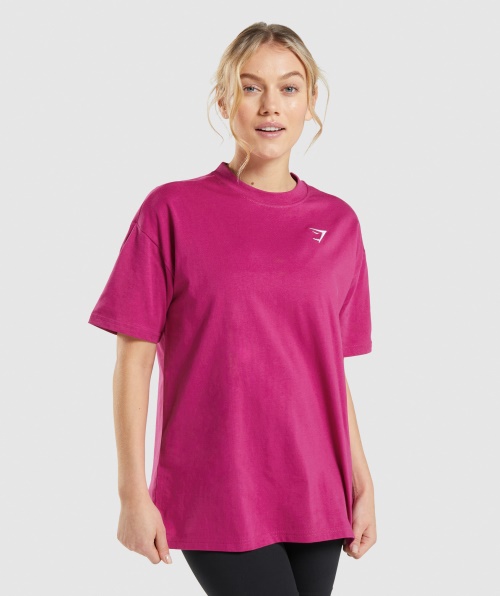 Camiseta De Tamanho Grande De Treinamento Gymshark Rosa Dragão