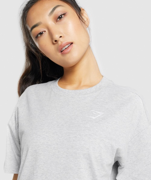 Camiseta De Treino Grande Gymshark Cinza Claro Marl