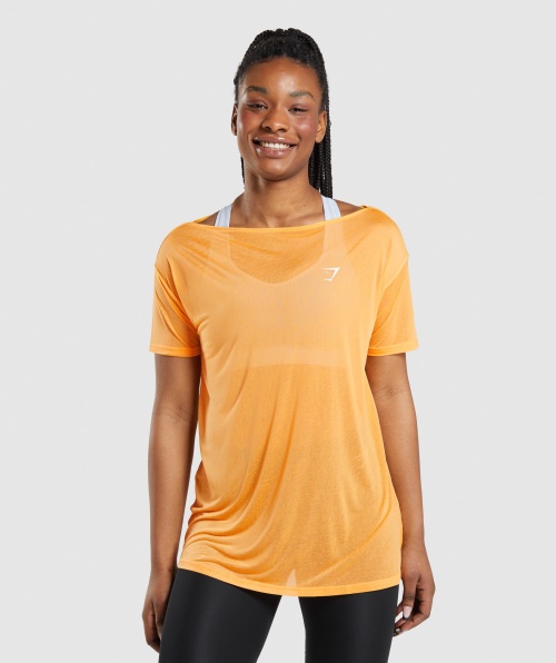 Gymshark Top Oversized Top Apricot Orange