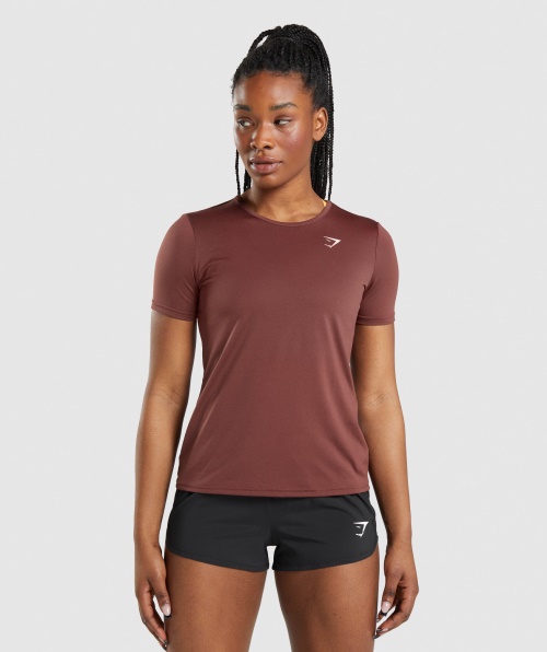 Camiseta De Treino Gymshark Marrom Cereja