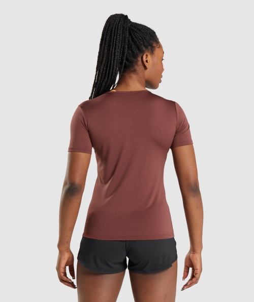 Camiseta De Treino Gymshark Marrom Cereja