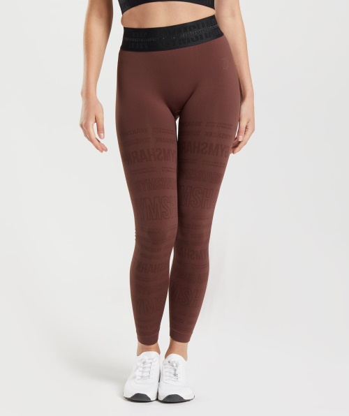 Leggings Gymshark Vision Marrom Cereja