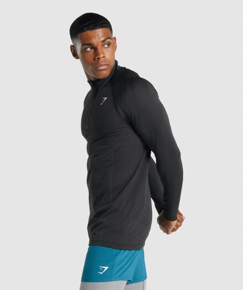Gymshark Vital Light 1/4 Zip Black Marl