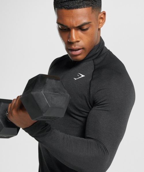 Gymshark Vital Light 1/4 Zip Black Marl