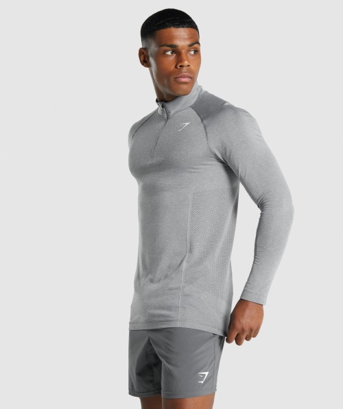 Gymshark Vital Light 1/4 Zip Charcoal Marl