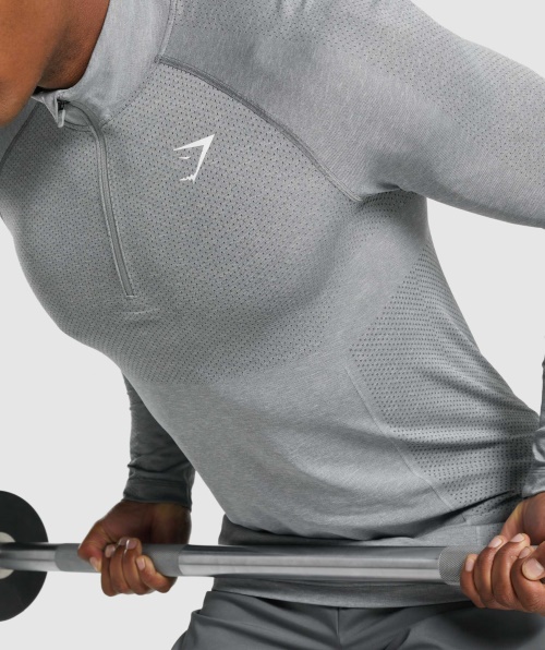 Gymshark Vital Light 1/4 Zip Charcoal Marl