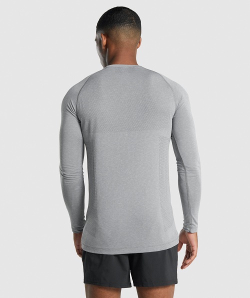 Gymshark Vital Light Sem Costura Camiseta Manga Longa Carvão Marl