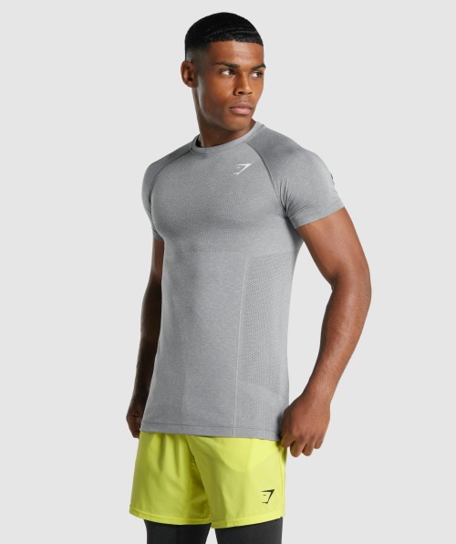 Camiseta Sem Costura De Luz Vital Gymshark Charcoal Marl