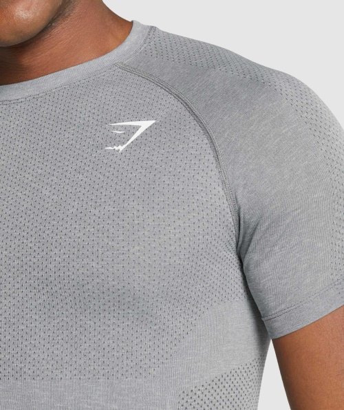 Camiseta Sem Costura De Luz Vital Gymshark Charcoal Marl