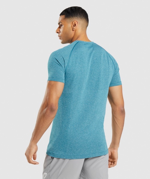Camiseta Sem Costura Gymshark Vital Light Tahoe Teal Marl