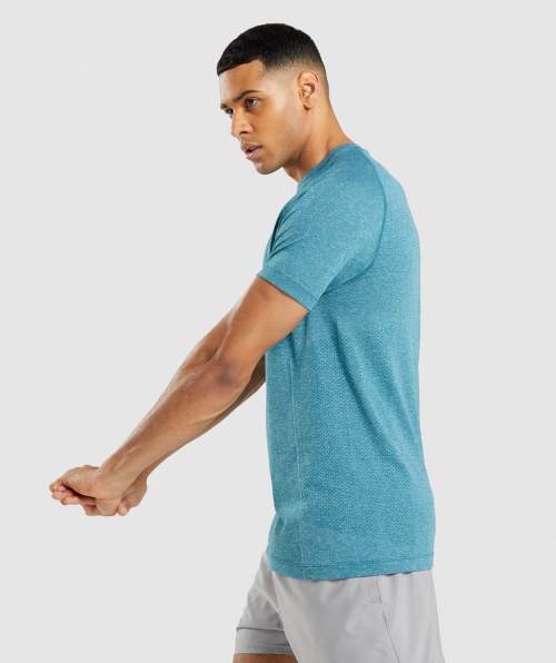 Camiseta Sem Costura Gymshark Vital Light Tahoe Teal Marl