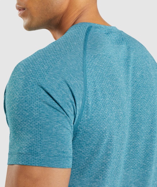 Camiseta Sem Costura Gymshark Vital Light Tahoe Teal Marl