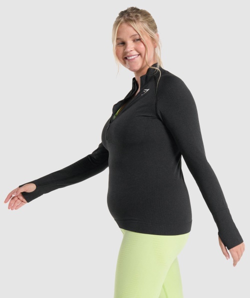 Gymshark Vital Seamless 2.0 1/2 Pulôver Feminino Black Marl