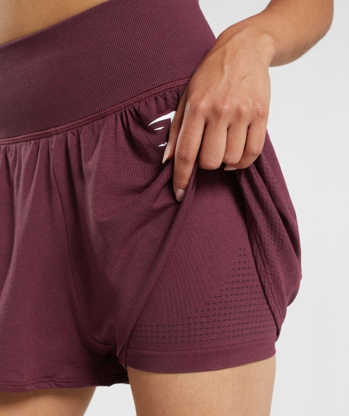 Gymshark Vital Seamless 2.0 2 Em 1 Calções Marrons Assados