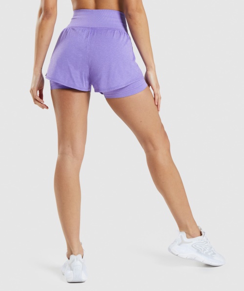 Gymshark Vital Seamless 2.0 2 Em 1 Calções Roxo Brilhante